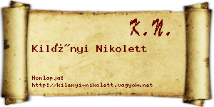 Kilényi Nikolett névjegykártya